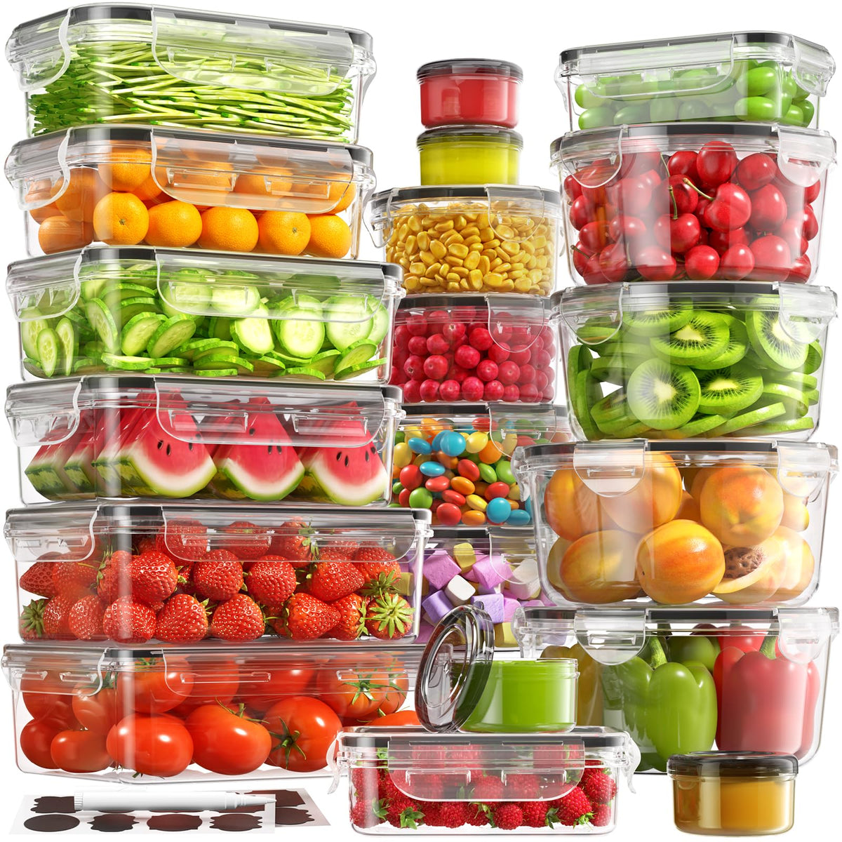 Biuleon airtight rectangular 50.7oz container for meal prep and safe storage.