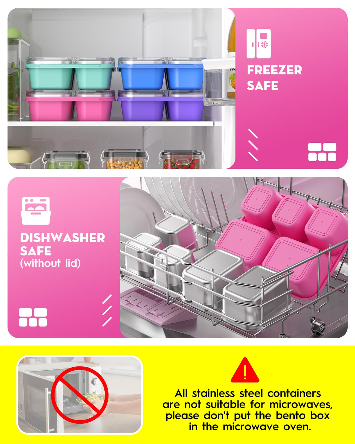 BiuLeon Snackle Box portable design fits bags and lunchboxes.