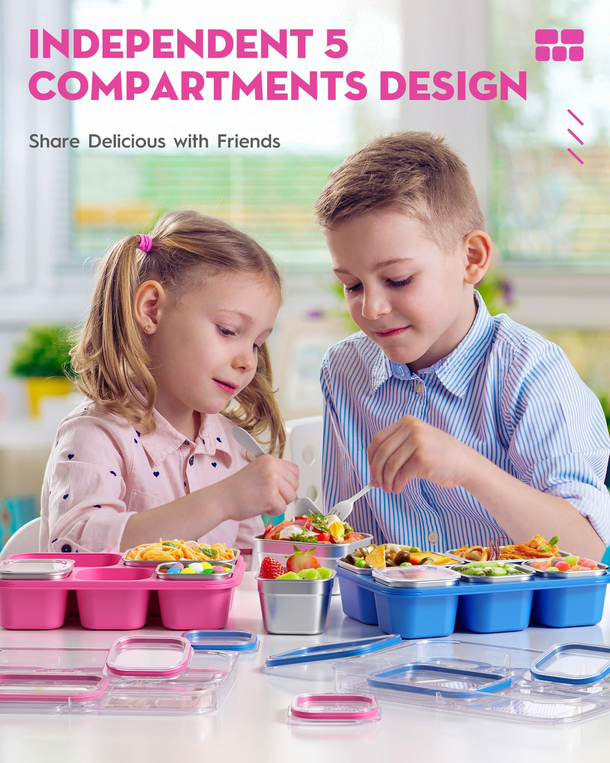 BiuLeon Snackle Box removable dividers enable customizable portions.