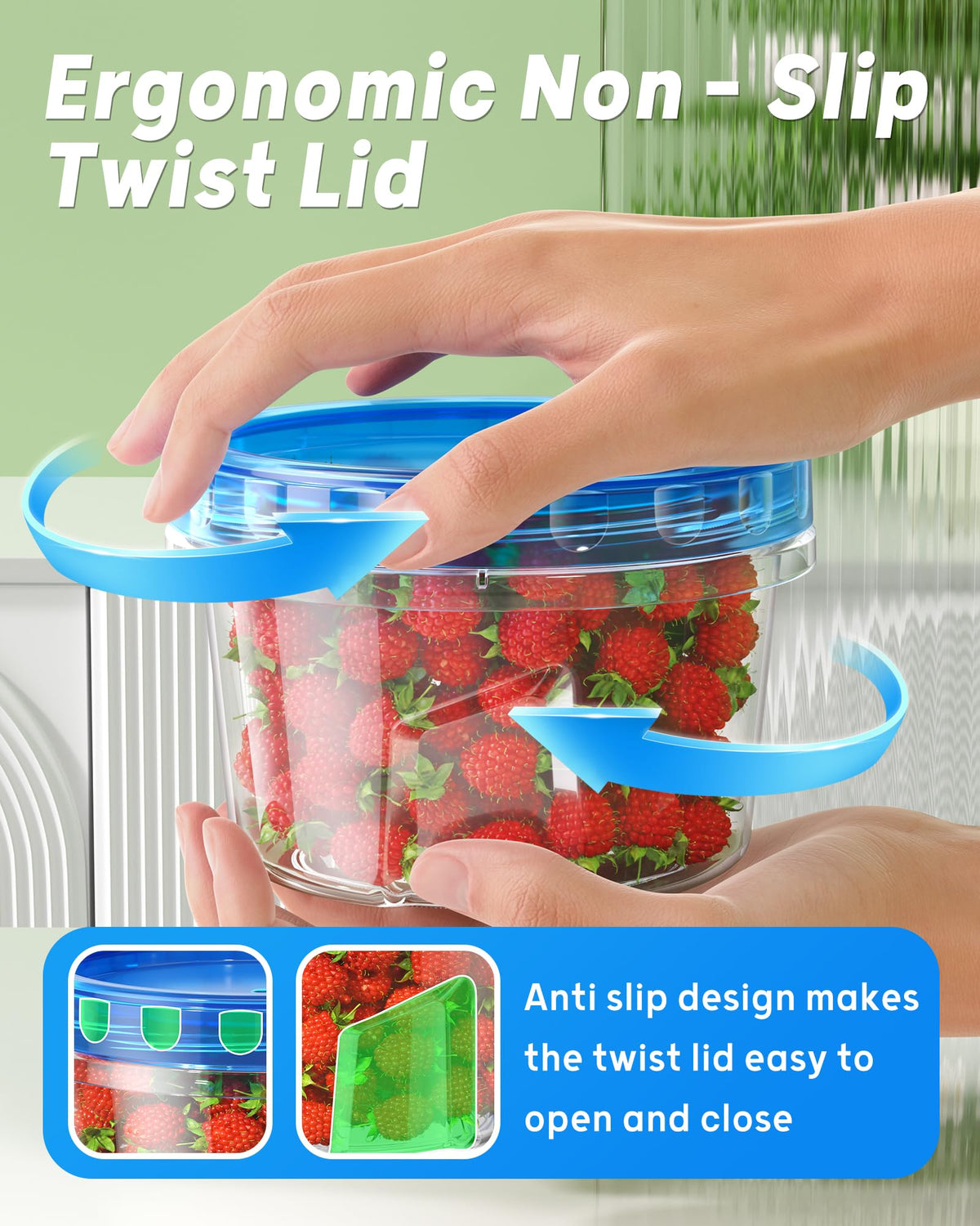 BiuLeon stackable food containers save fridge and pantry space.