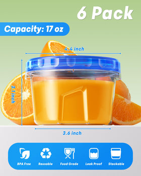 BiuLeon twist-top lid airtight seal for mess-free snacks and sauces.