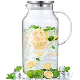 Bivvclaz 1-gallon glass pitcher front view showing large capacity for gatherings