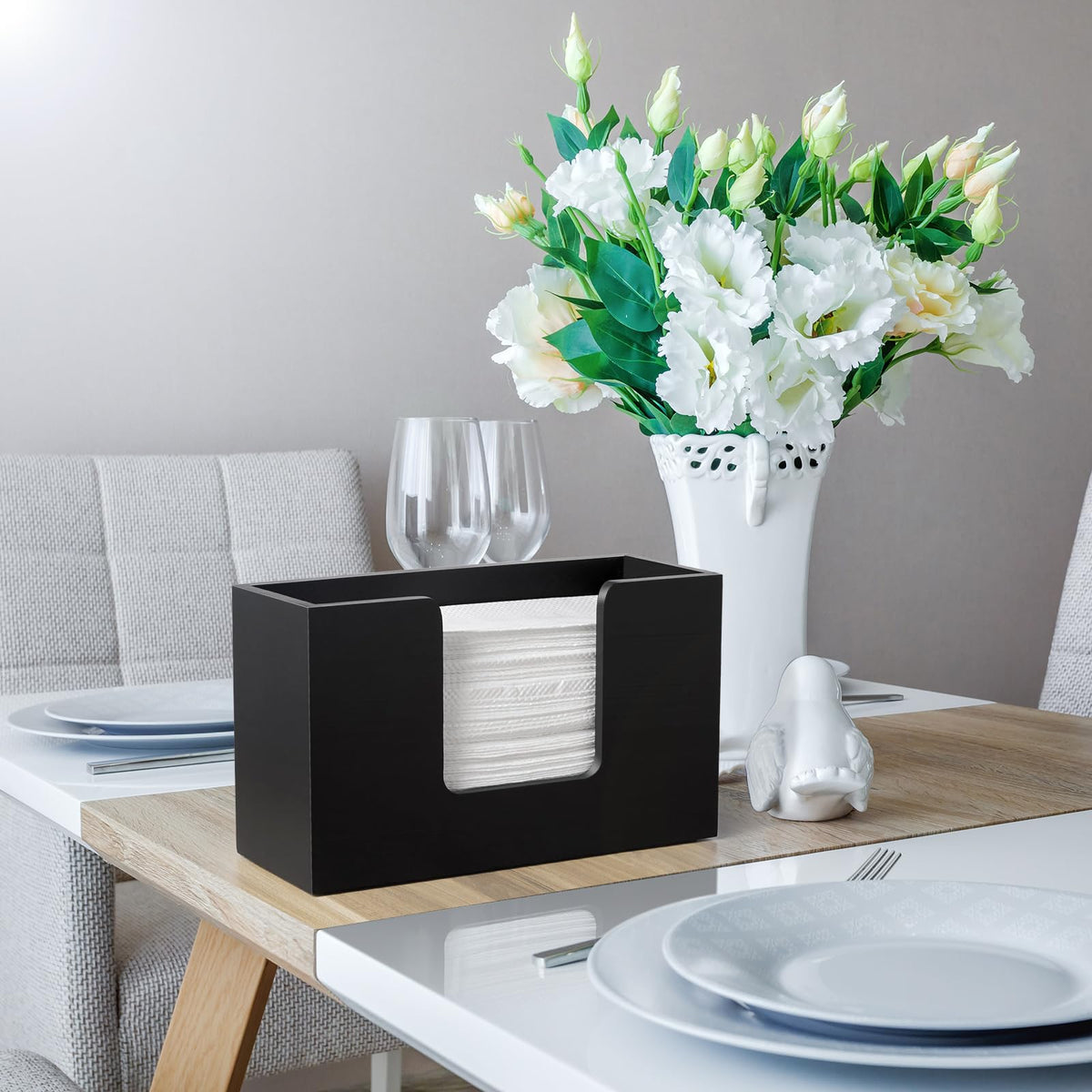 Bivvclaz black napkin holder for kitchen accents and clutter-free counters