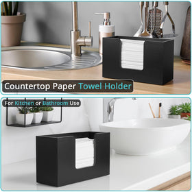 Bivvclaz countertop with multifold, C-fold, Z-fold towels ready for quick dispensing