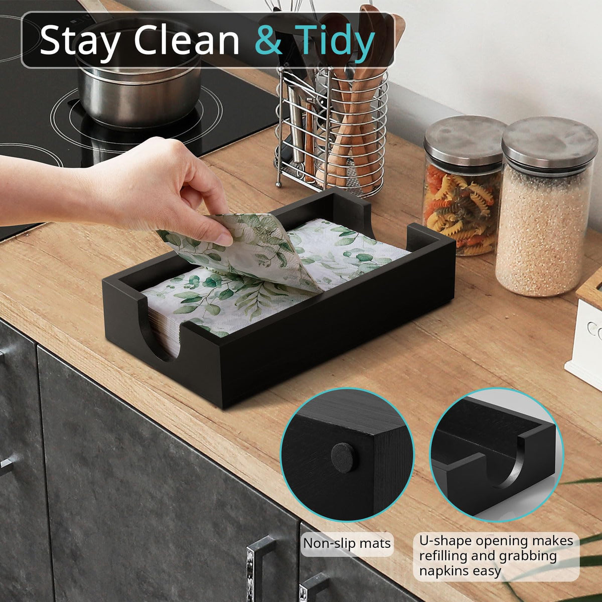 Bivvclaz dinner napkin holder neatly holds dinner napkins at mealtime