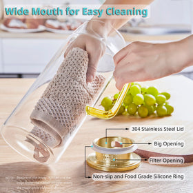 Bivvclaz ergonomic handle pitcher for comfortable grip.