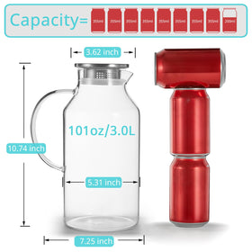 Bivvclaz glass pitcher lid close up showing dual pour option