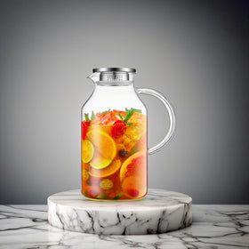 Bivvclaz glass pitcher wide mouth for easy cleaning