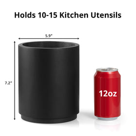 Bivvclaz large countertop utensil crock keeps utensils organized and within reach.