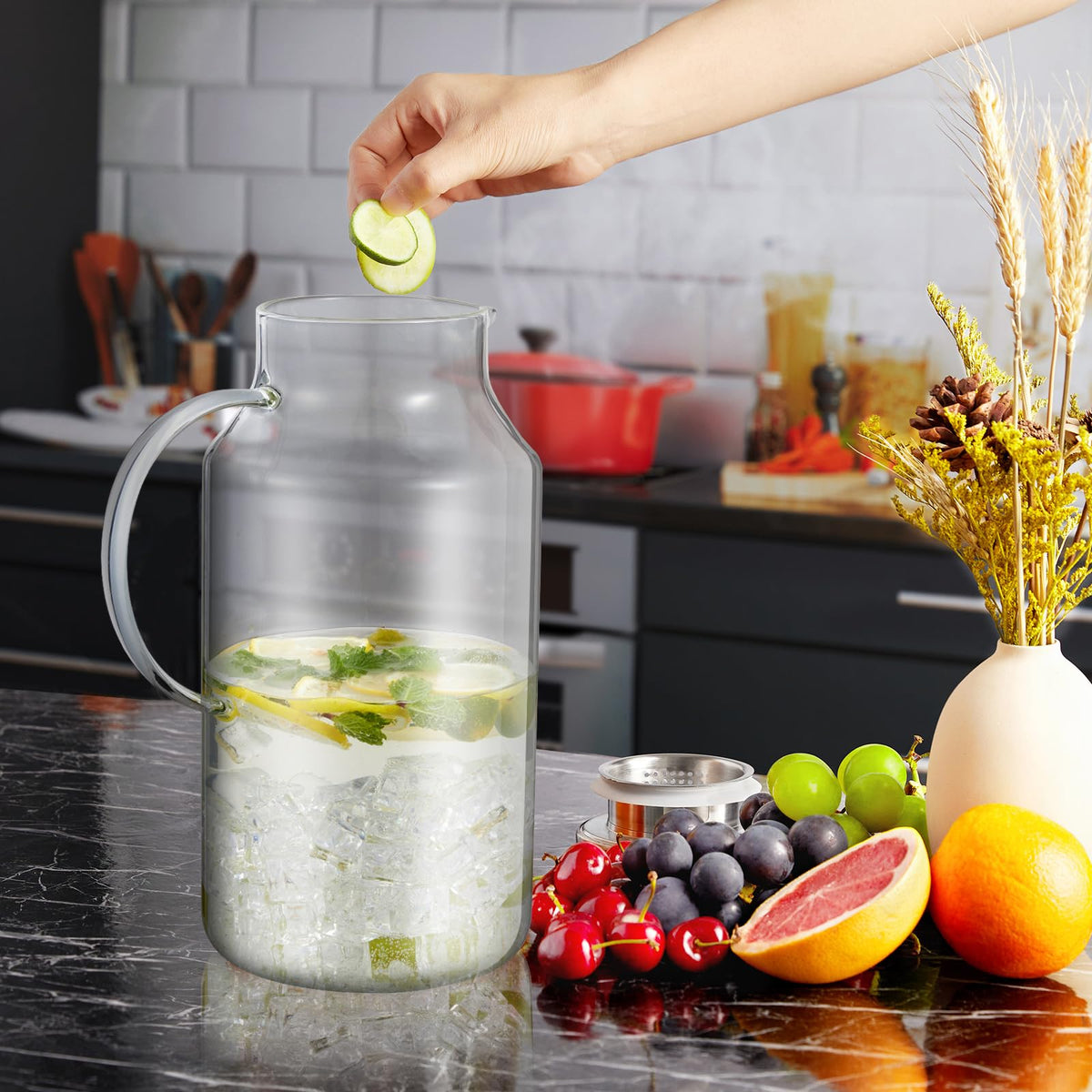 Bivvclaz dishwasher-safe glass pitcher for simple cleanup