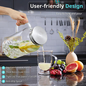 Bivvclaz pitcher handle side showing comfortable grip for easy pouring