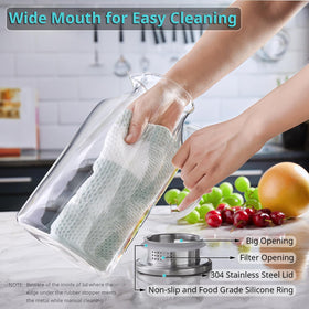 Bivvclaz pitcher spout with ice strainers for clean pour
