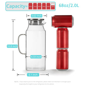 Bivvclaz pitcher pour function with strainer keeps ice and fruit out of the pour.