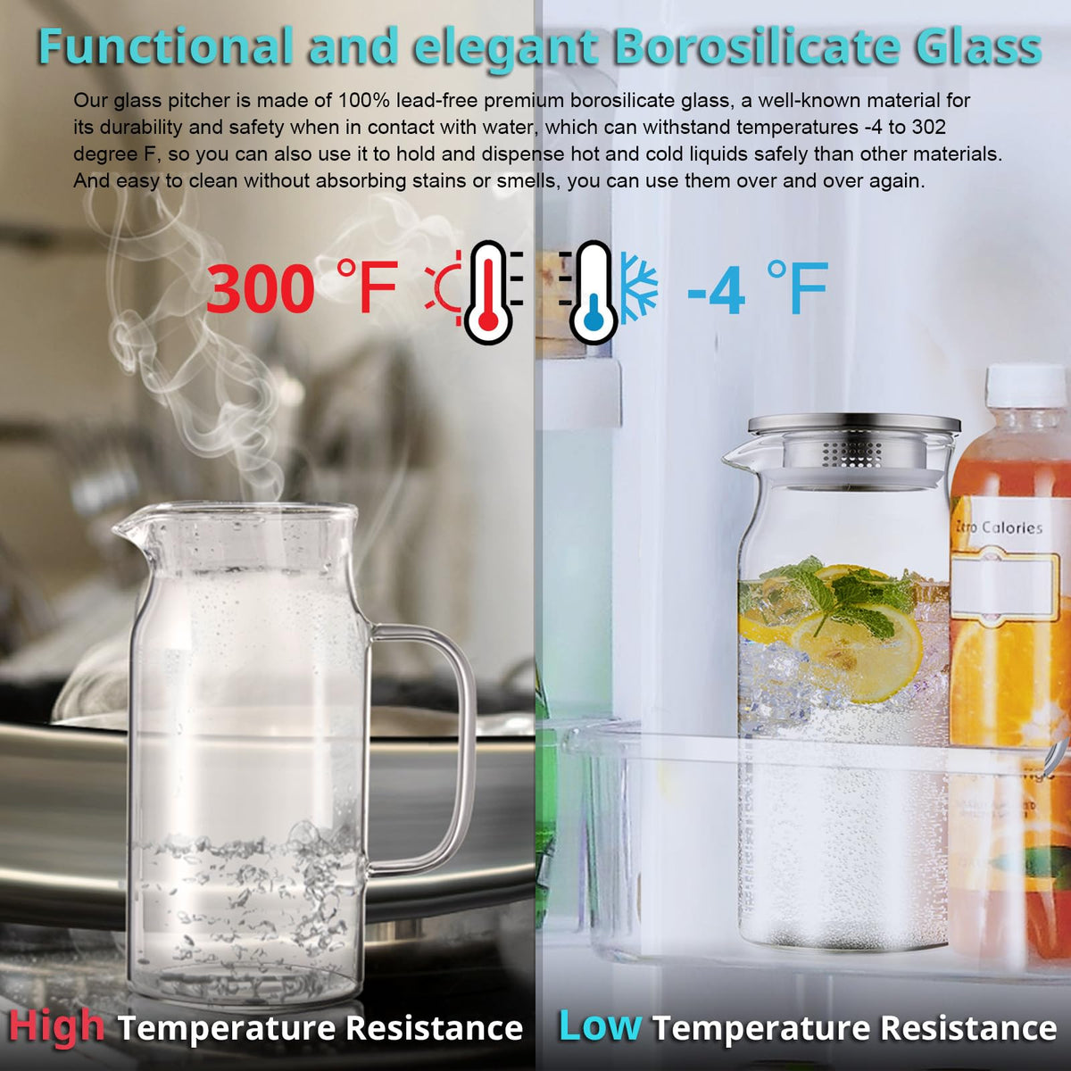 Bivvclaz pitcher with comfortable handle for steady pouring