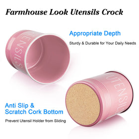 Bivvclaz utensil holder cork base protects countertops while staying in place.