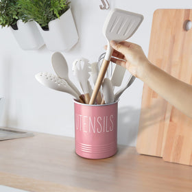 Bivvclaz storage solution helps organize spoons, whisks, and tongs.