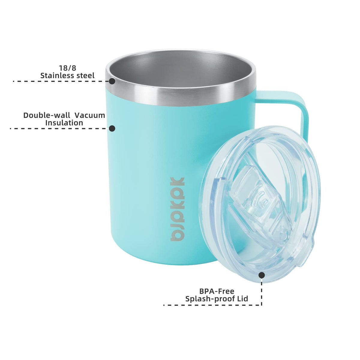 BJPKPK 14oz insulated tumbler suitable for travel and office use