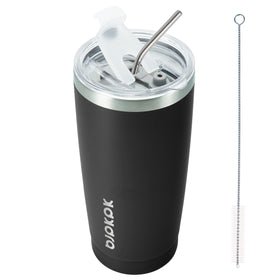 BJPKPK 20 oz tumbler front view in black for everyday hydration on the go