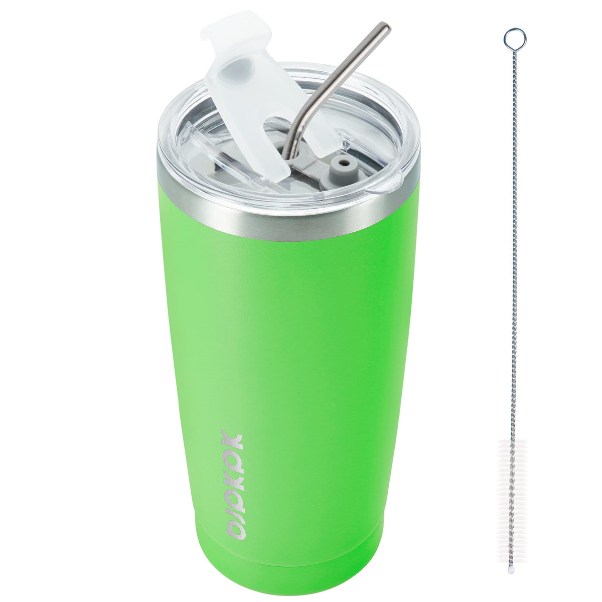BJPKPK 20oz tumbler green front view highlighting durable stainless steel