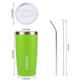 BJPKPK 20oz tumbler green stainless steel body demonstrates rust-proof construction