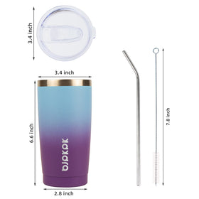 BJPKPK Ocean Dream tumbler includes straw and brush for easy cleaning