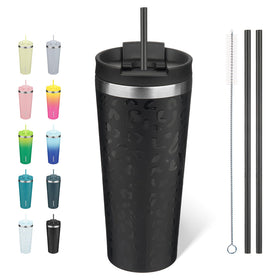 BJPKPK 22oz insulated tumbler with lid and straw keeps drinks hot or cold on the go
