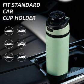 BJPKPK 25oz bottle with foldable handle in lavender, easy carrying.