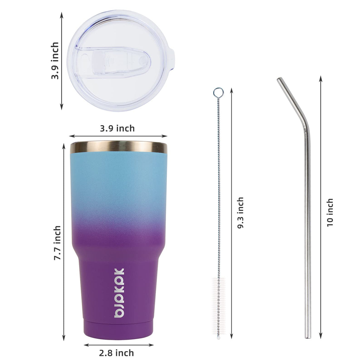 BJPKPK Ocean Dream tumbler's powder-coated exterior provides grip and sweat-free handling.