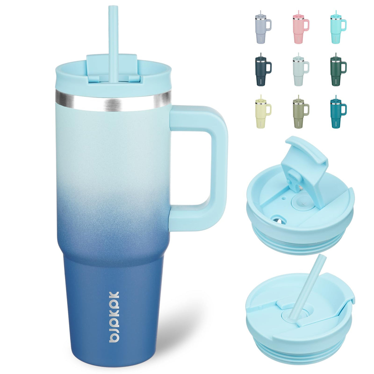 BJPKPK 30oz stainless steel tumbler with handle and lid for travel.