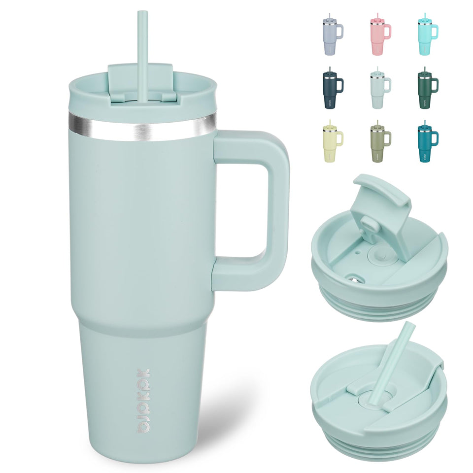 BJPKPK 30oz Tumbler with Handle in Blue Haze, ideal for on-the-go hydration