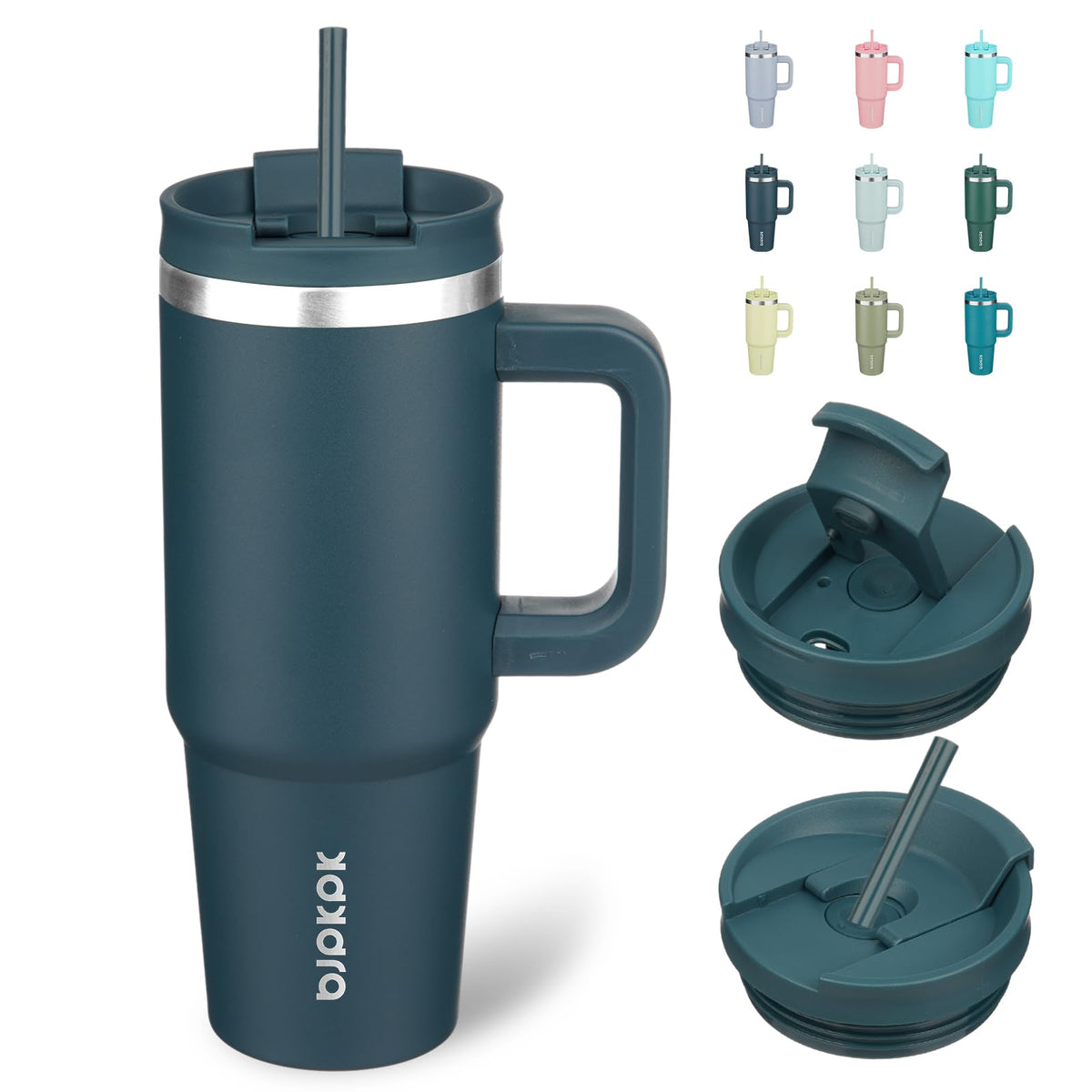 BJPKPK 30oz navy tumbler with handle and lid for on-the-go hydration
