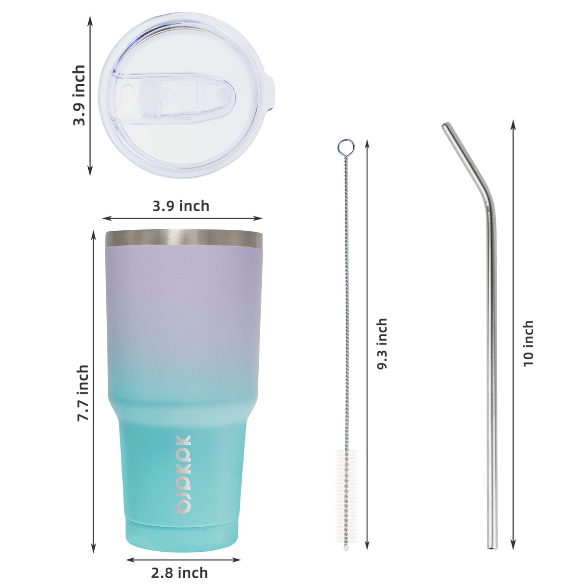 BJPKPK 30oz tumbler narrow bottom view demonstrates car cup holder compatibility