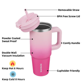 BJPKPK 30oz tumbler straw enables easy sipping for cold drinks on the go.