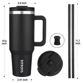 BJPKPK 40 oz tumbler fits most cup holders for travel and commuting.