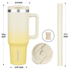 BJPKPK 40oz tumbler with double-wall vacuum insulation for hot or cold drinks.