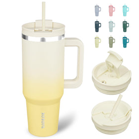 BJPKPK 40oz tumbler with handle and straw for easy travel hydration.