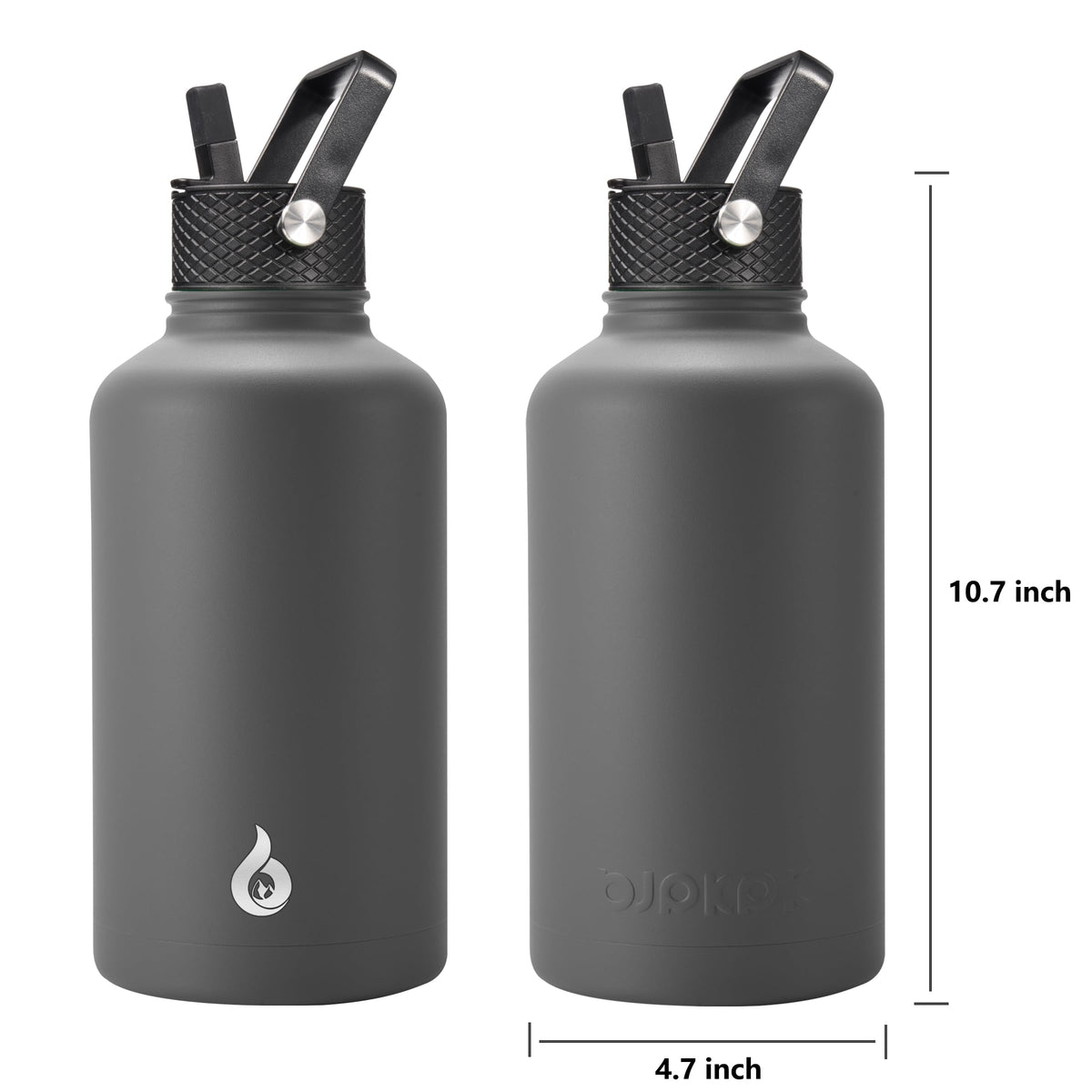 BJPKPK 64oz insulated bottle with paracord handle for secure outdoor carry