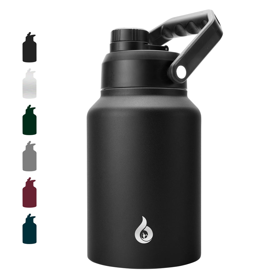 BJPKPK 64 oz insulated bottle cap closeup with leak-proof seal for travel