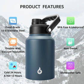 BJPKPK navy blue bottle spout lid ready for leak-proof pouring.