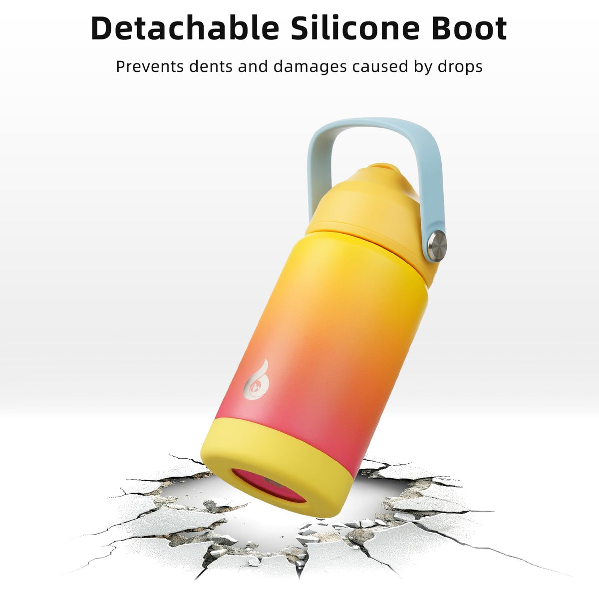 BJPKPK rainbow bottle sits securely with non-slip boot