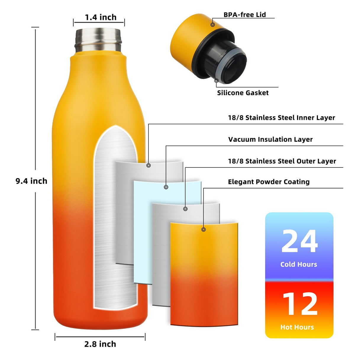 BJPKPK bottle strap enables easy carry during workouts.