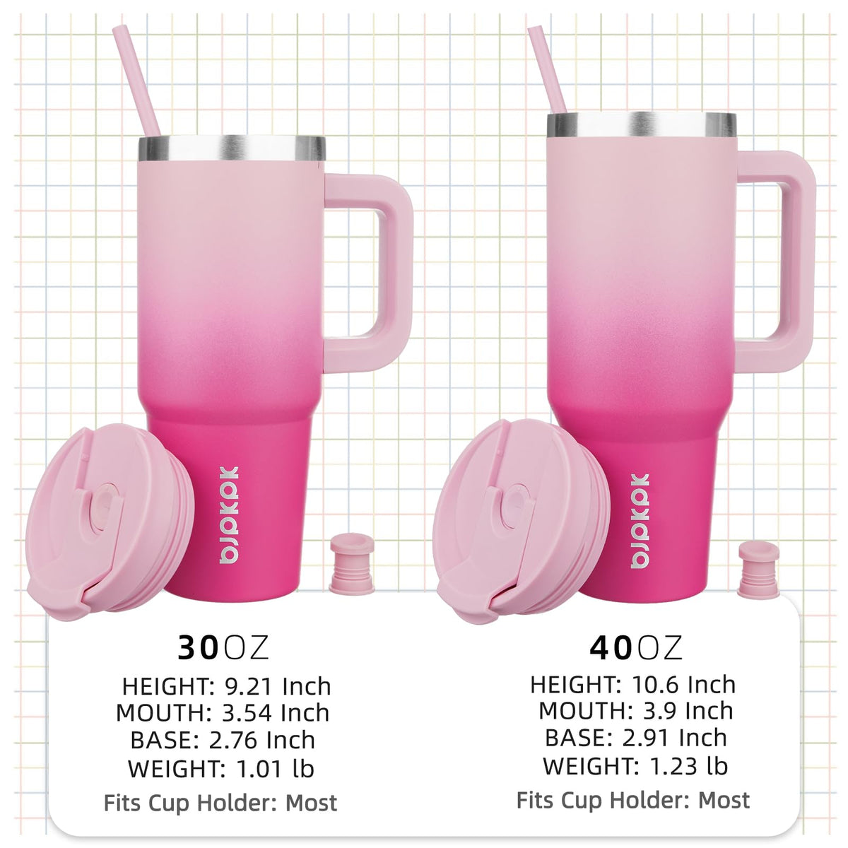 BJPKPK Cherry Blossom design insulated mug for stylish daily use.
