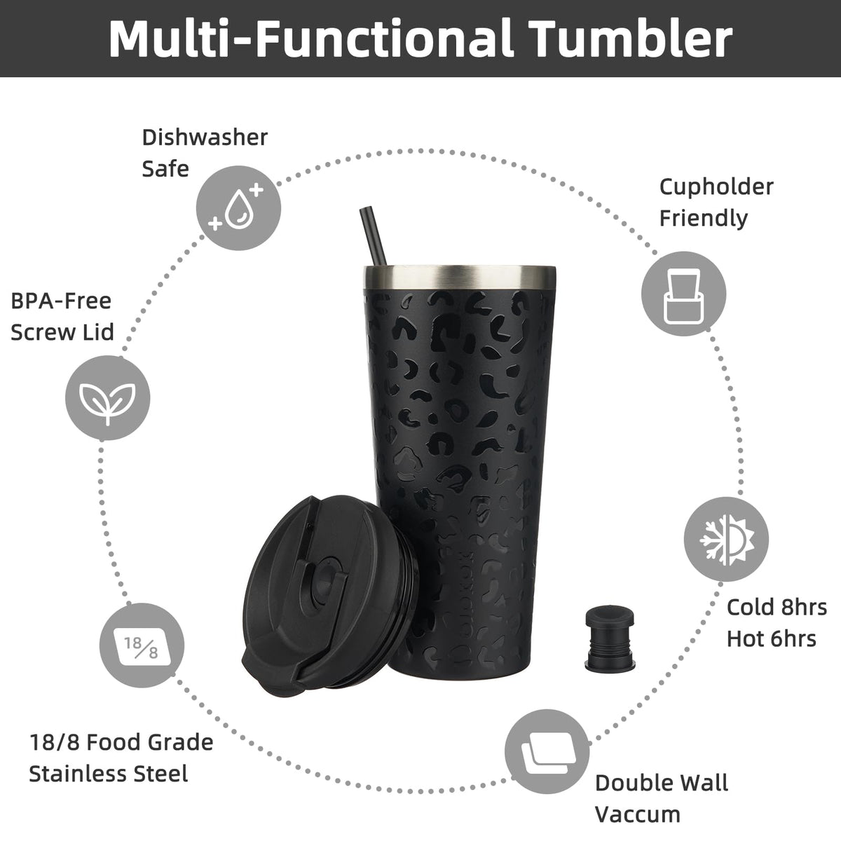 BJPKPK cupholder-friendly tapered design fits car cup holders