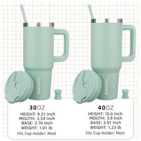 BJPKPK cupholder‑friendly travel mug with ergonomic handle in pistachio green