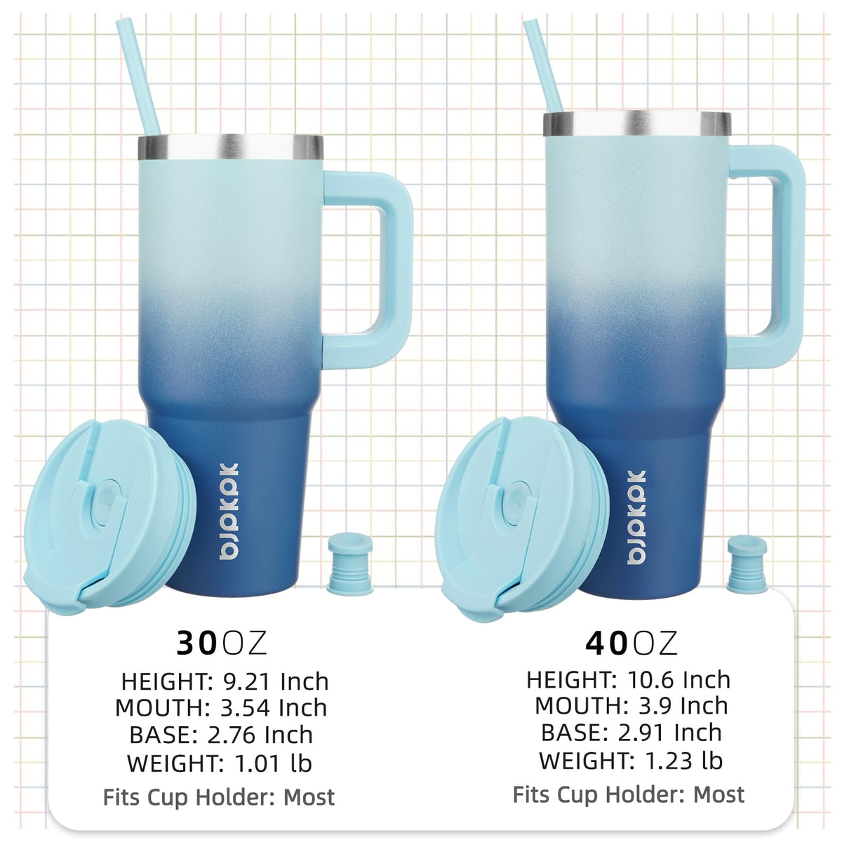 BJPKPK cupholder-friendly tumbler with narrow base fits cars.