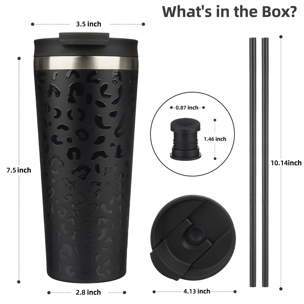 BJPKPK double-wall stainless steel leopard tumbler emphasizes durability