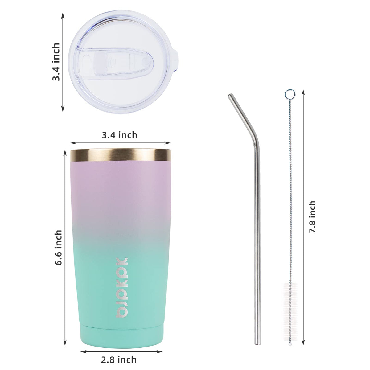 Double-wall vacuum insulation preserves hot or cold drinks during travel