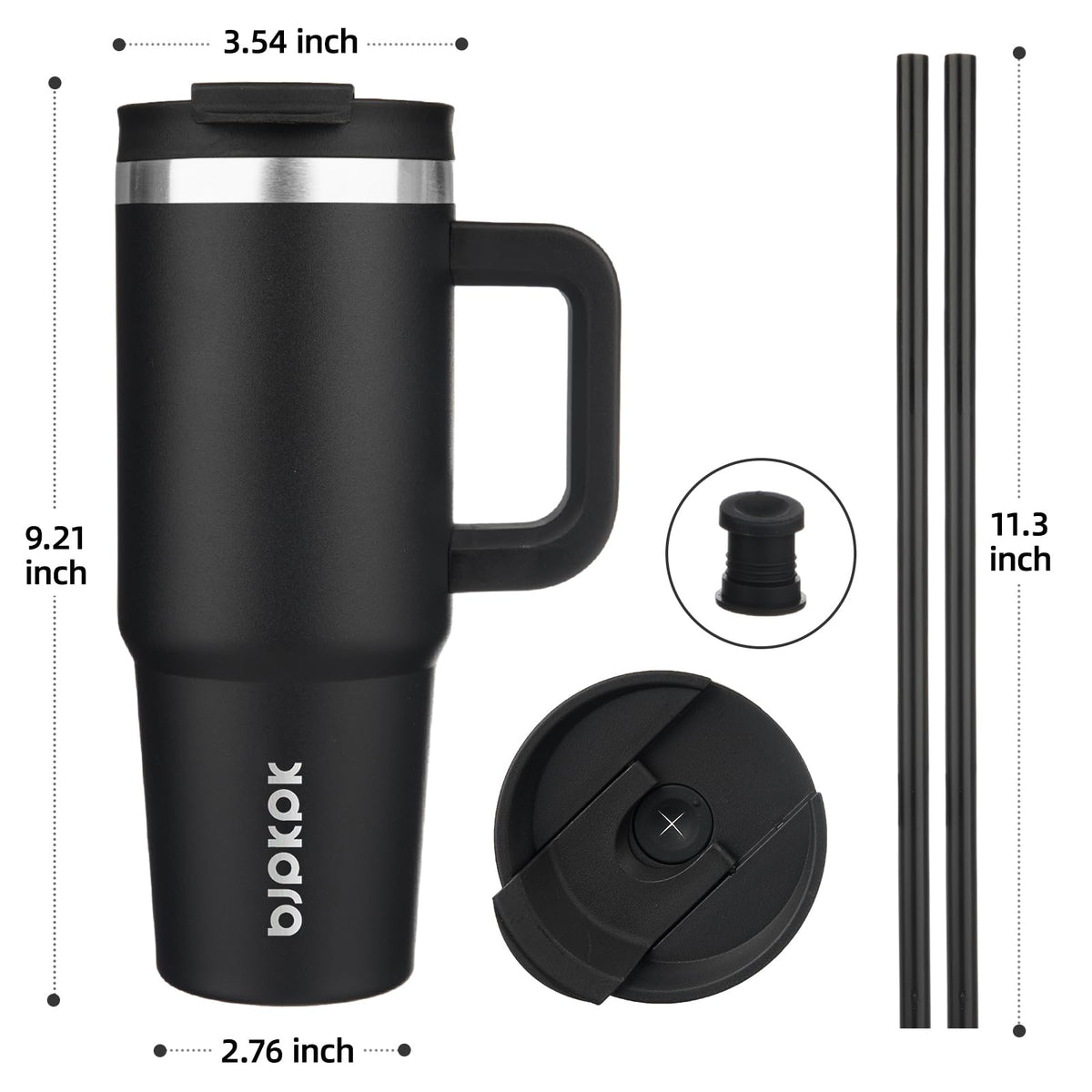 BJPKPK double-wall vacuum insulation tumbler keeps drinks hot or cold longer.