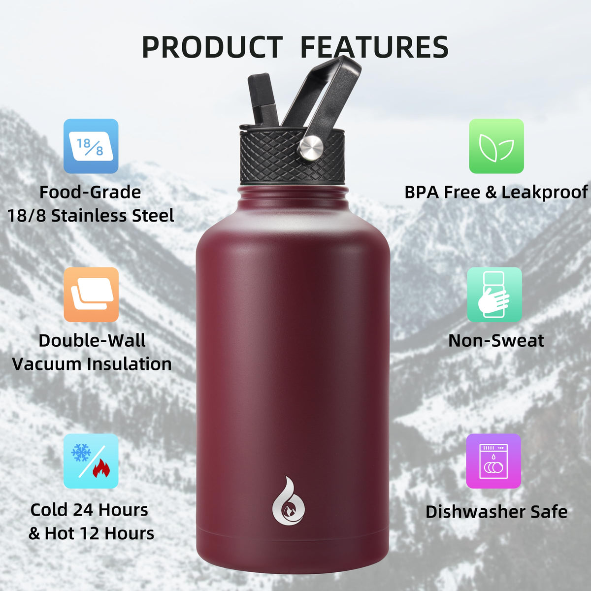 BJPKPK flip straw lid for quick sipping on the go