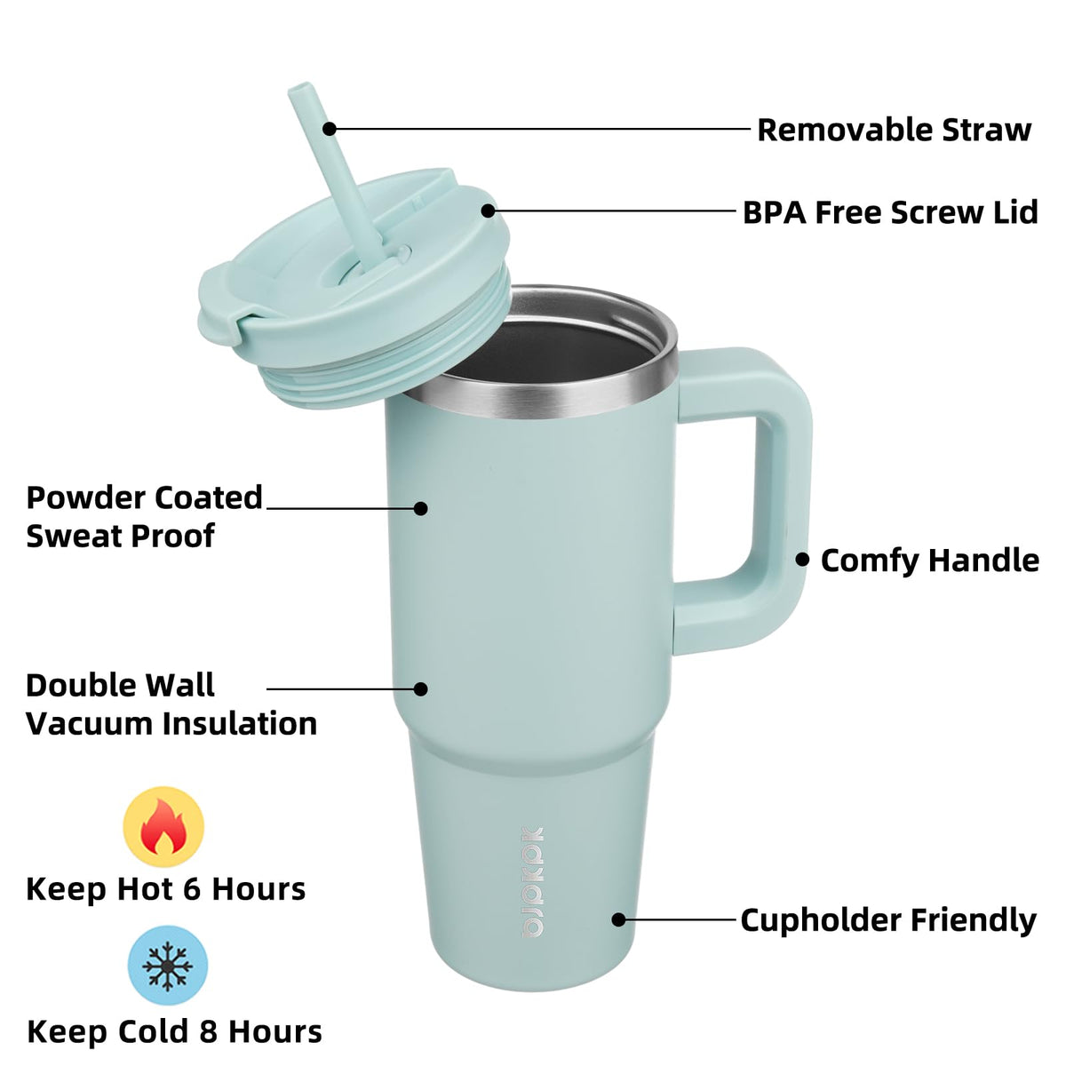 BJPKPK insulated double-wall design keeps beverages hot or cold longer